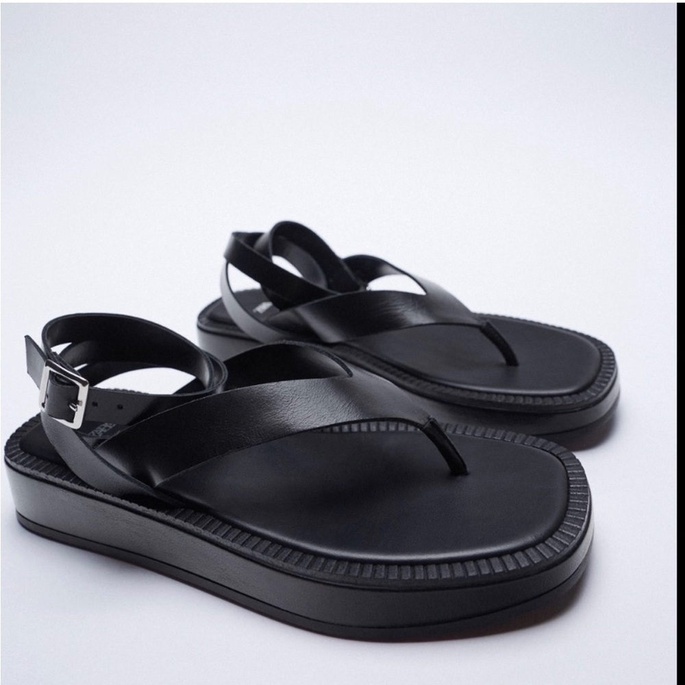 Zara Black Strappy Sandals